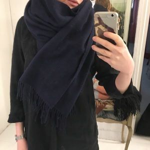 Navy blue wool scarf